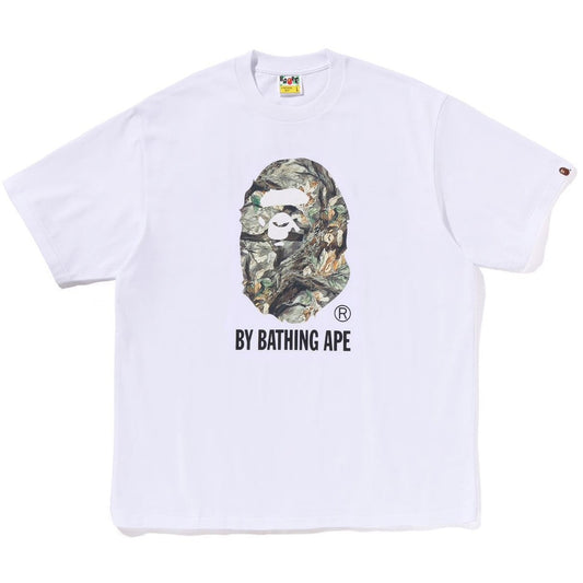 A BATHING APE BAPE TREE EDGE CAMO BY BATHING APE RELAXED FIT TEE WHITE