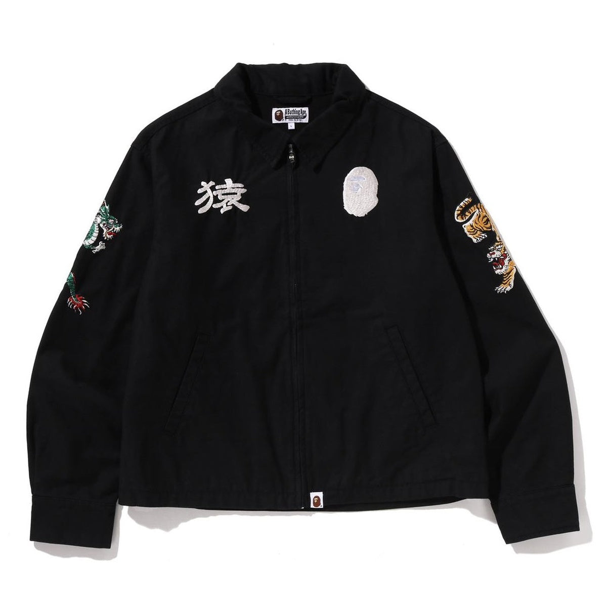 A BATHING APE BAPE SOUVENIR ZIP JAVKET BLACK
