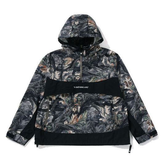 A BATHING APE BAPE TREE EDGE CAMO ANORAK JACKET BROWN