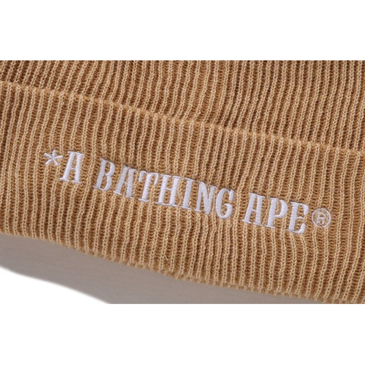 A BATHING APE BAPE A BATHING APE BAPE KNIT CAP BEIGE