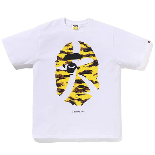 A BATHING APE BAPE TIGER CAMO OSAKA APE HEAD TEE WHITE