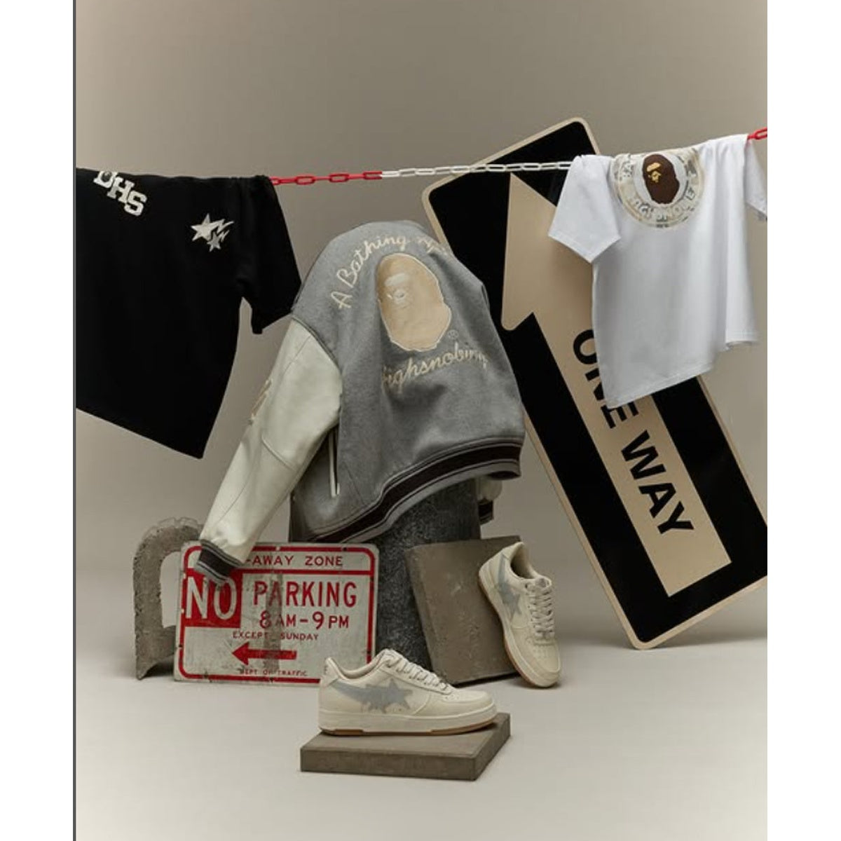 A BATHING APE BAPE HIGHSNOBIETY CAMO BUSY WORKS RELAXED FIT TEE WHITE