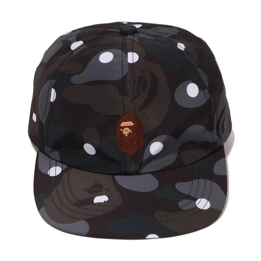 A BATHING APE BAPE ABC DOT CAMO ONE POINT PANEL CAP BLACK