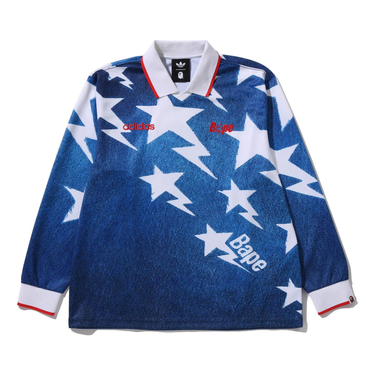 A BATHING APE BAPE ADIDAS World Cup Pack L/S STA JERSEY BLUE