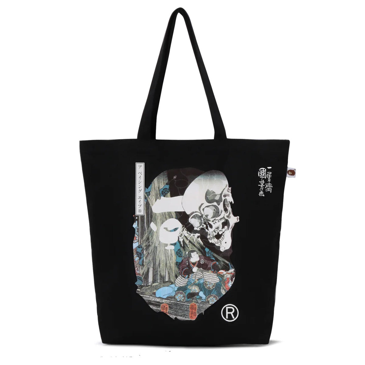 A BATHING APE BAPE UKIYO-E TOTE BAG BLACK