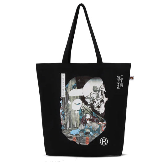 A BATHING APE BAPE UKIYO-E TOTE BAG BLACK