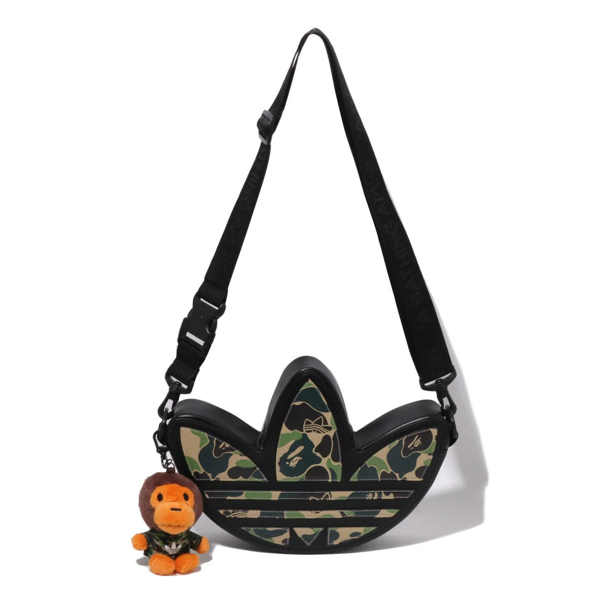 A BATHING APE BAPE ADIDAS World Cup Pack CAMO TREFOIL SHOULDER BAG BLACK