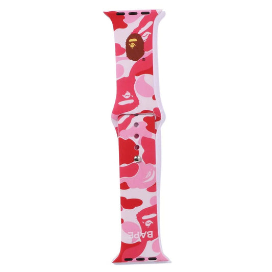 A BATHING APE BAPE ABC CAMO WATCH BAND FOR APPLE WATCH PINK