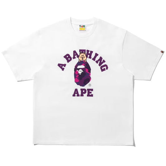A BATHING APE BAPE STRAYKIDS HAN QUOKKA COLLEGE TEE WHITE