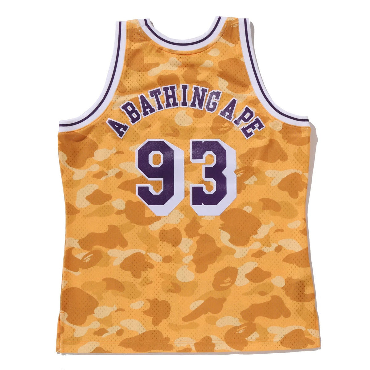 A BATHING APE BAPE M&N NBA LOS ANGELS LAKERS SWINGMAN JERSEY YELLOW