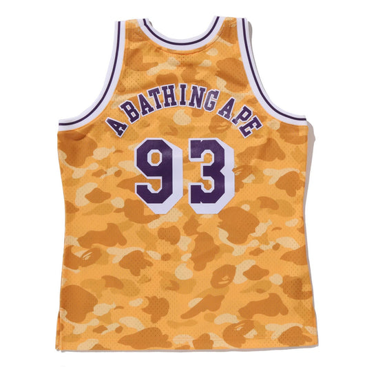 A BATHING APE BAPE M&N NBA LOS ANGELS LAKERS SWINGMAN JERSEY YELLOW