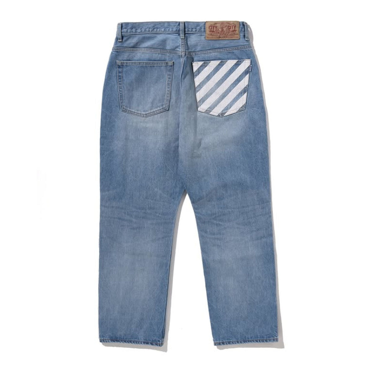 A BATHING APE BAPE MILO FACE 13 OZ DENIM PANTS INDIGO