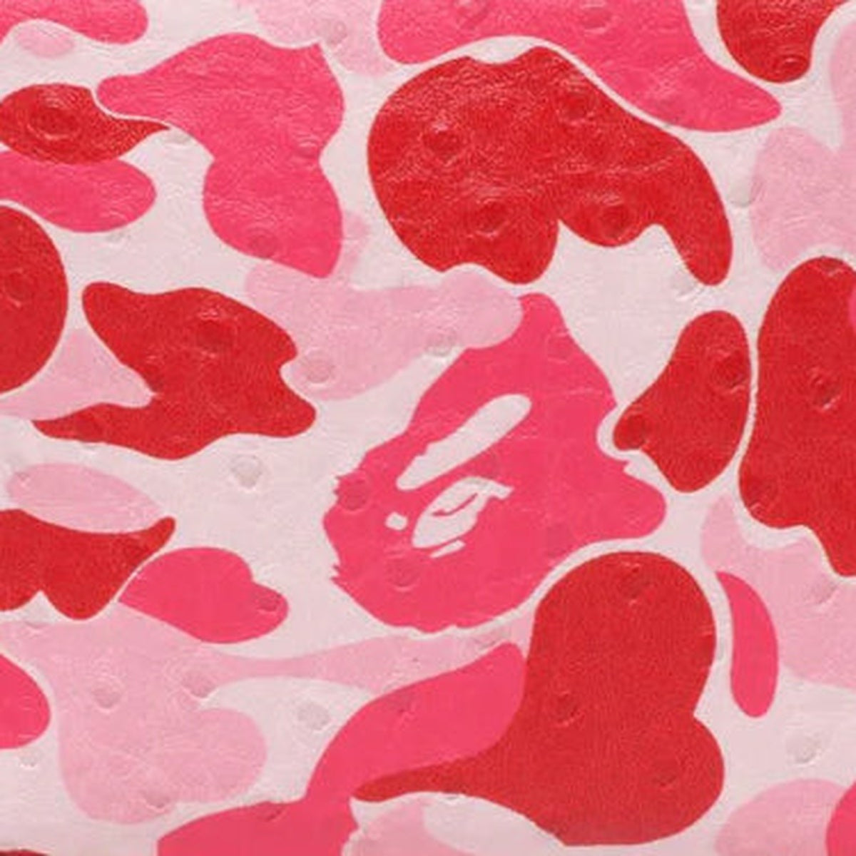 A BATHING APE BAPE ABC CAMO PU OSTRICH BOSTON BAG PINK