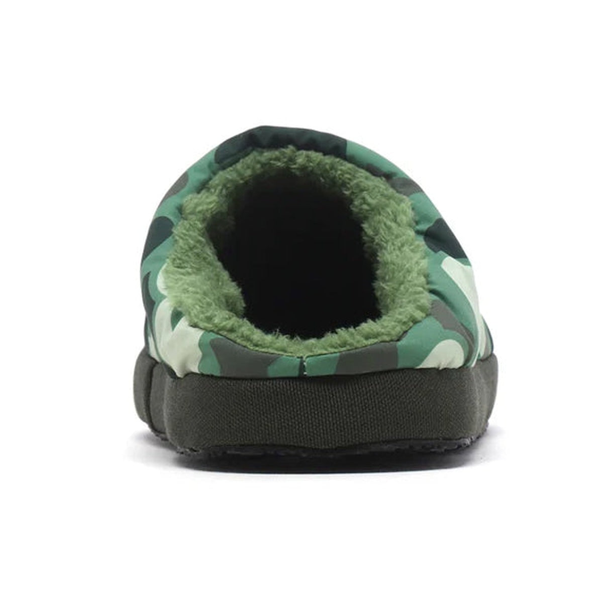 A BATHING APE BAPE APEE CAMO SHERPA SLIPPER GREEN