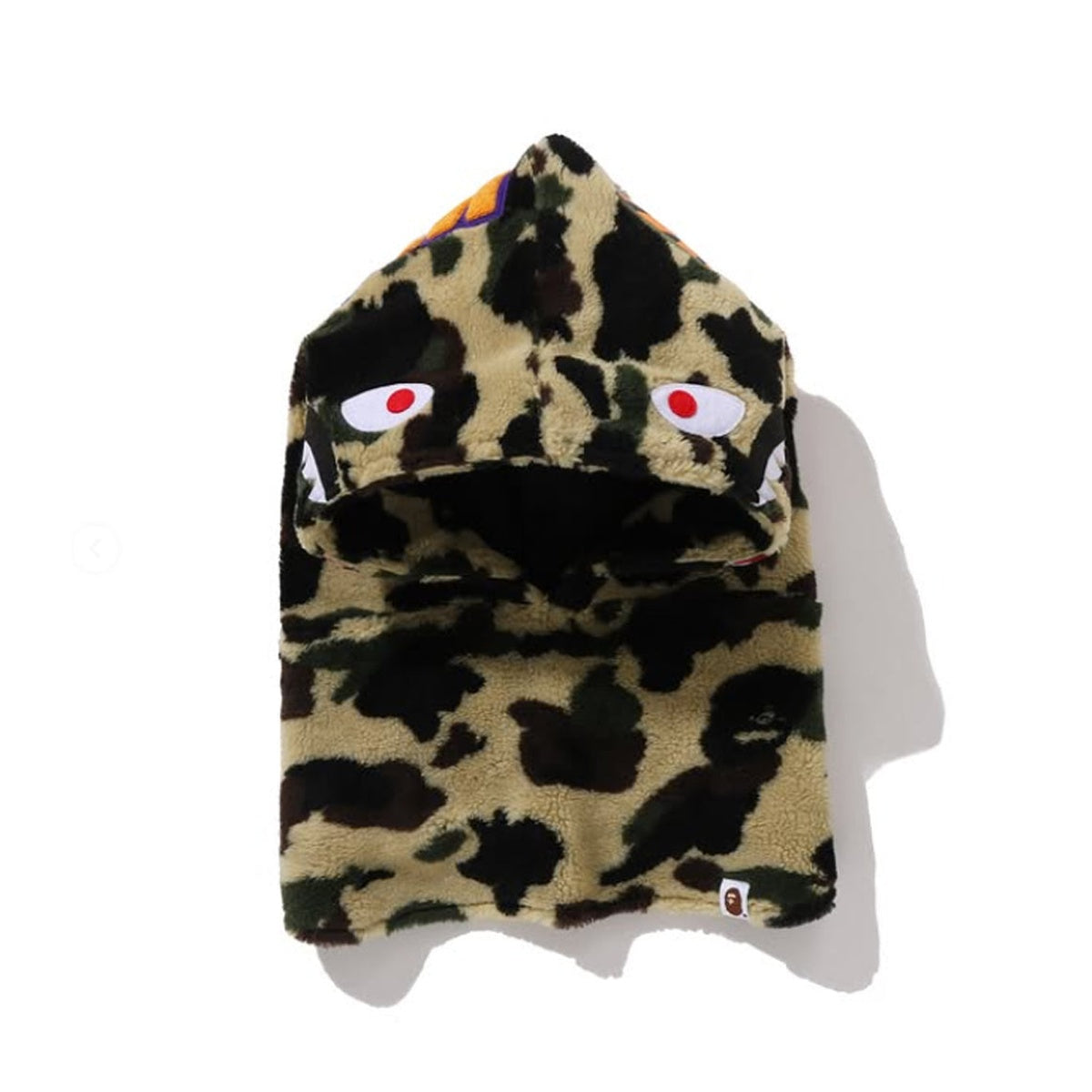 A BATHING APE BAPE 1ST CAMO SHARK BOA SNOOD YELLOW