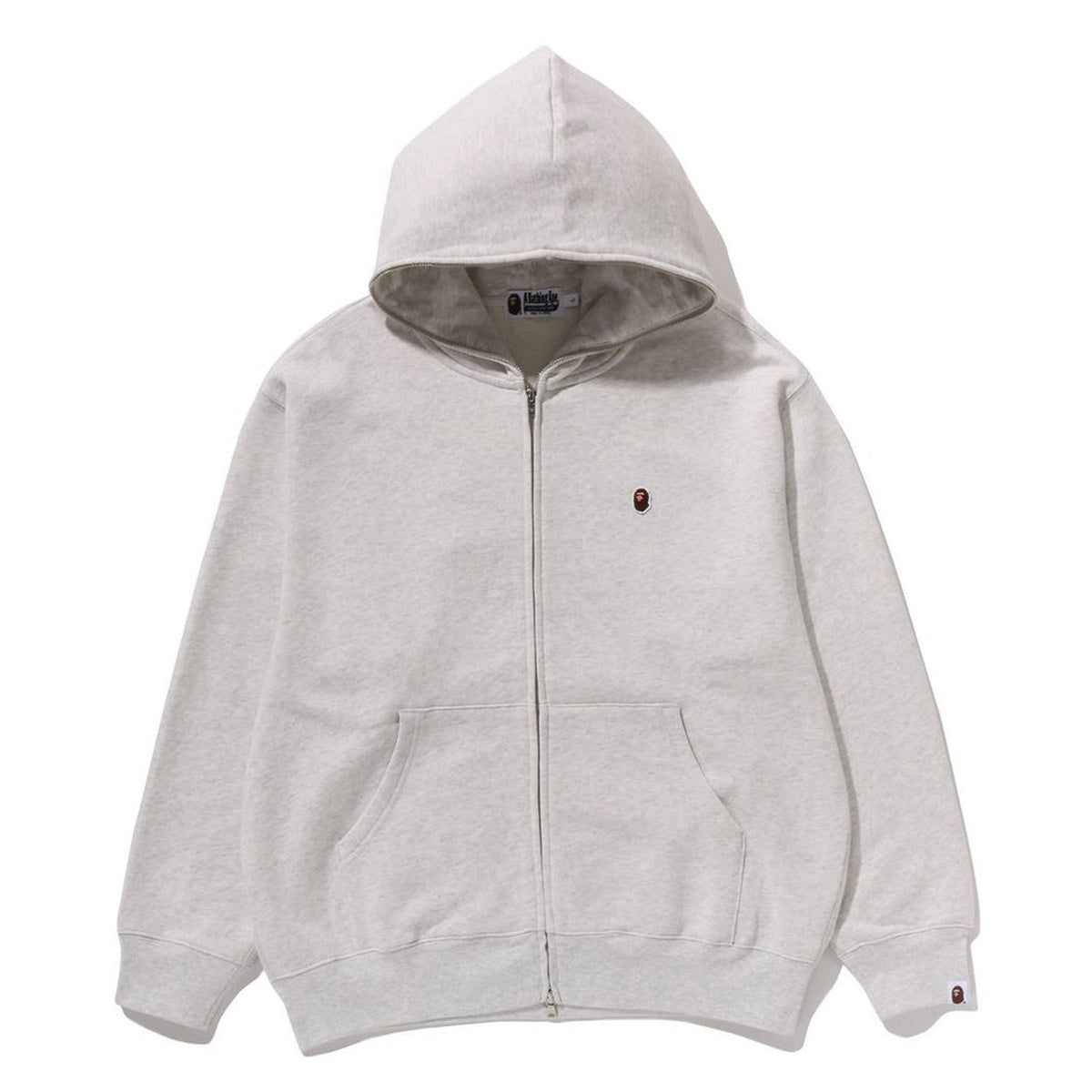 A BATHING APE BAPE ONE POINT FULL ZIP HOODIE GRAY