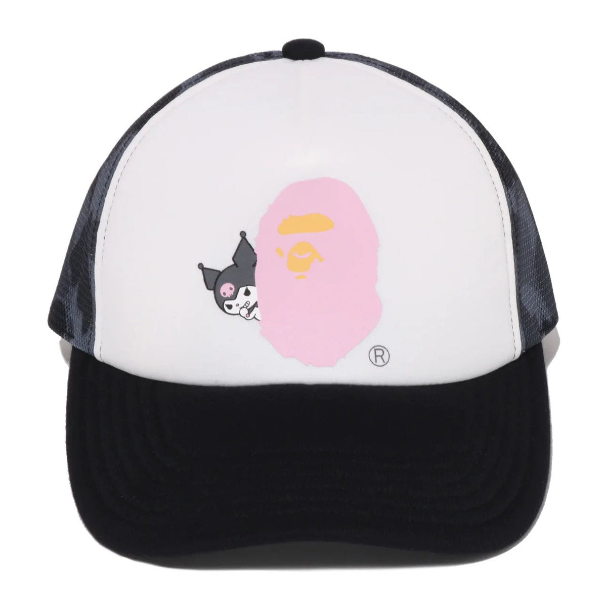 A BATHING APE BAPE SANRIO CHARACTERS MESH CAP KUROMI BLACK