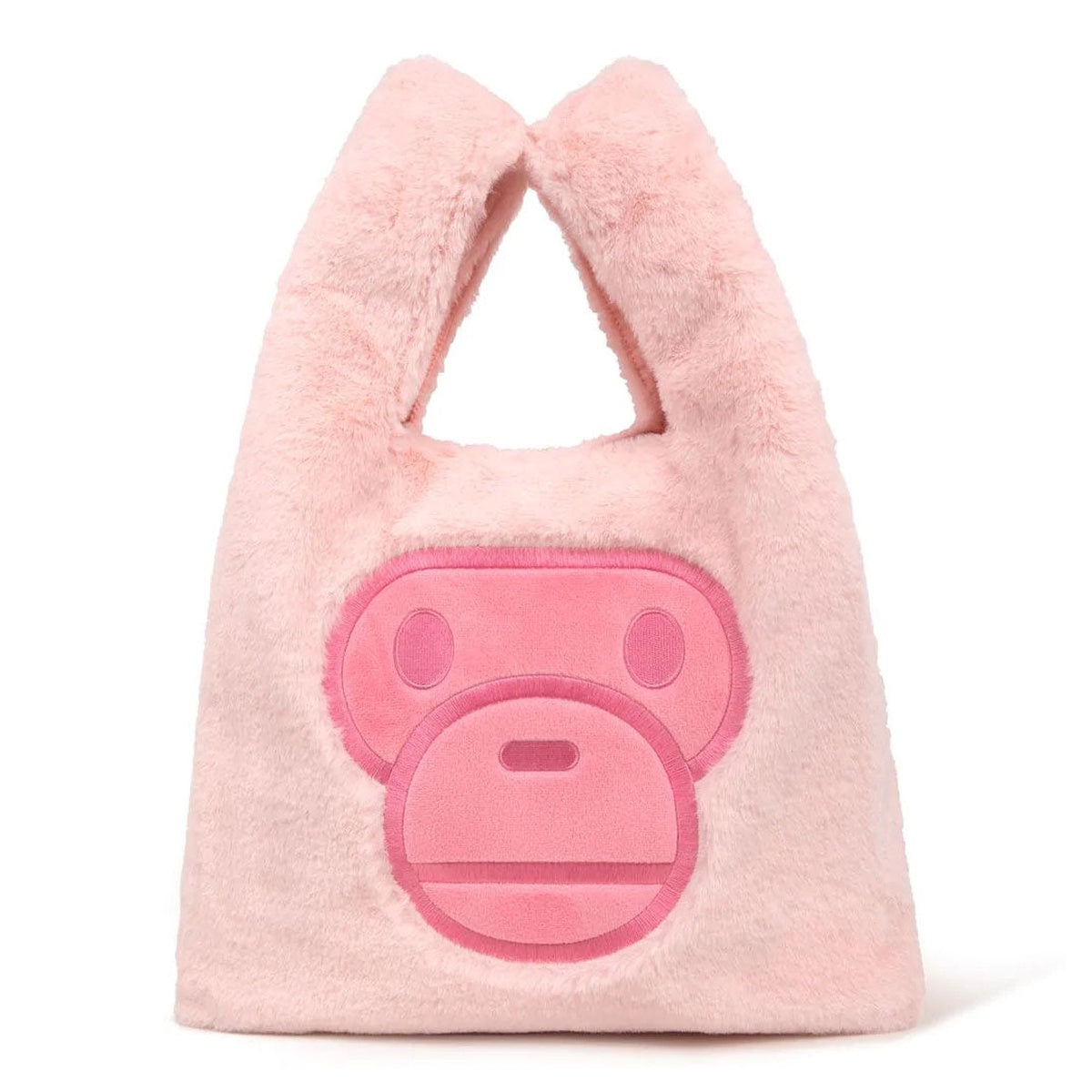 A BATHING APE BAPE BABY MILO STORE BABY MILO FUR TOTE BAG PINK