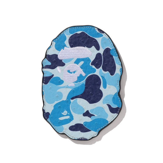 A BATHING APE BAPE ABC CAMO APE HEAD CARD CASE BLUE