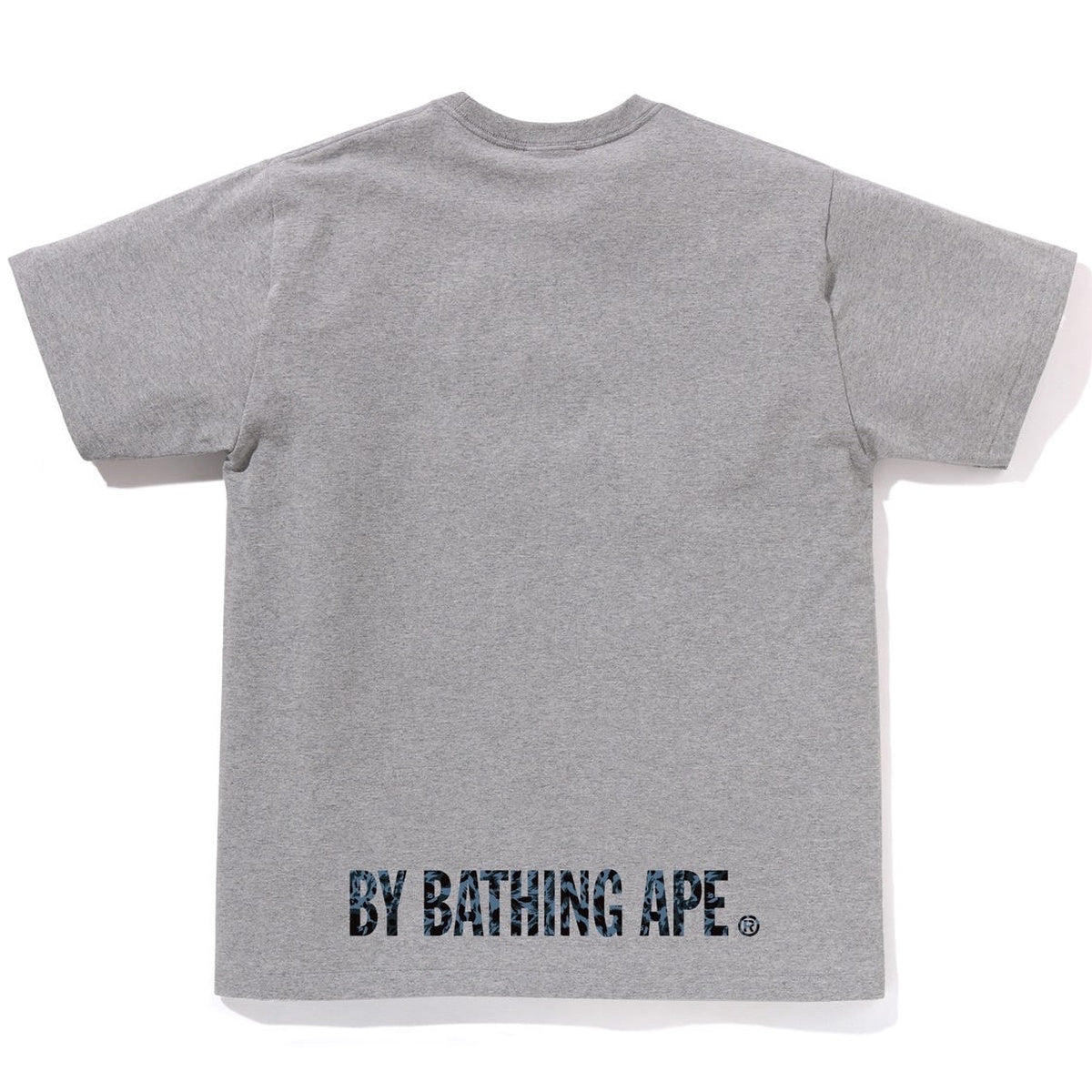 A BATHING APE BAPE WILD LEOPARD PATTERN APE FACE STA TEE GRAY