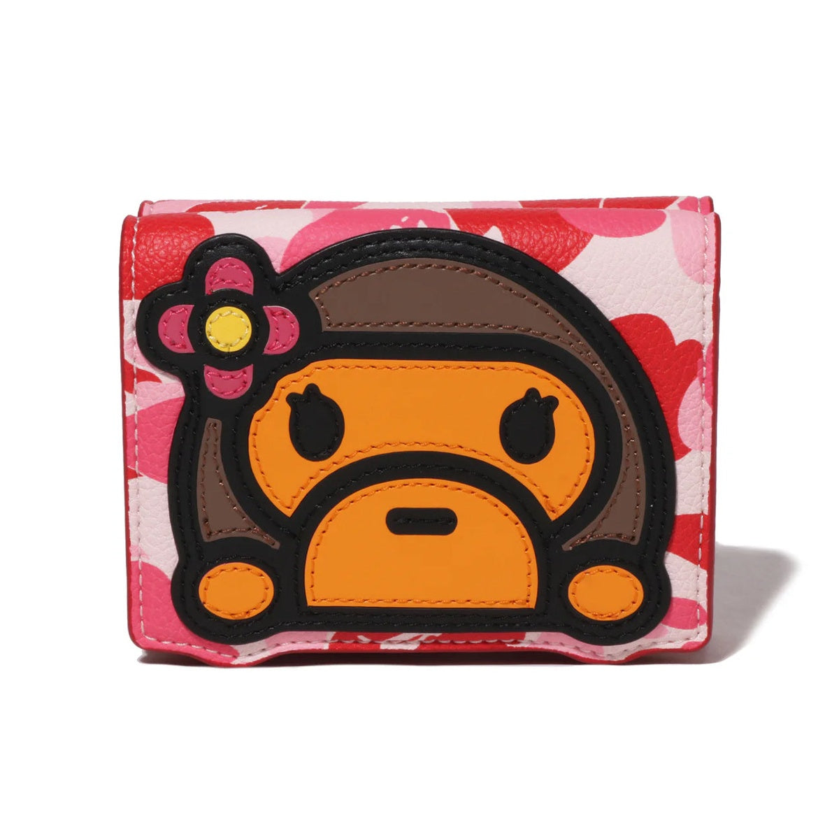A BATHING APE BAPE LADIES' ABC BABY LISA LEATHER WALLET PINK