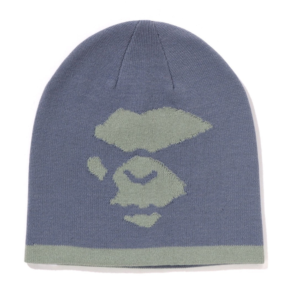 A BATHING APE BAPE MAD FACE KNIT CAP SAX