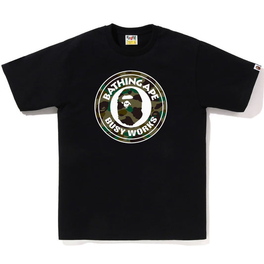 A BATHING APE BAPE 1ST CAMO BUSY WORKS TEE BLACK GREEN