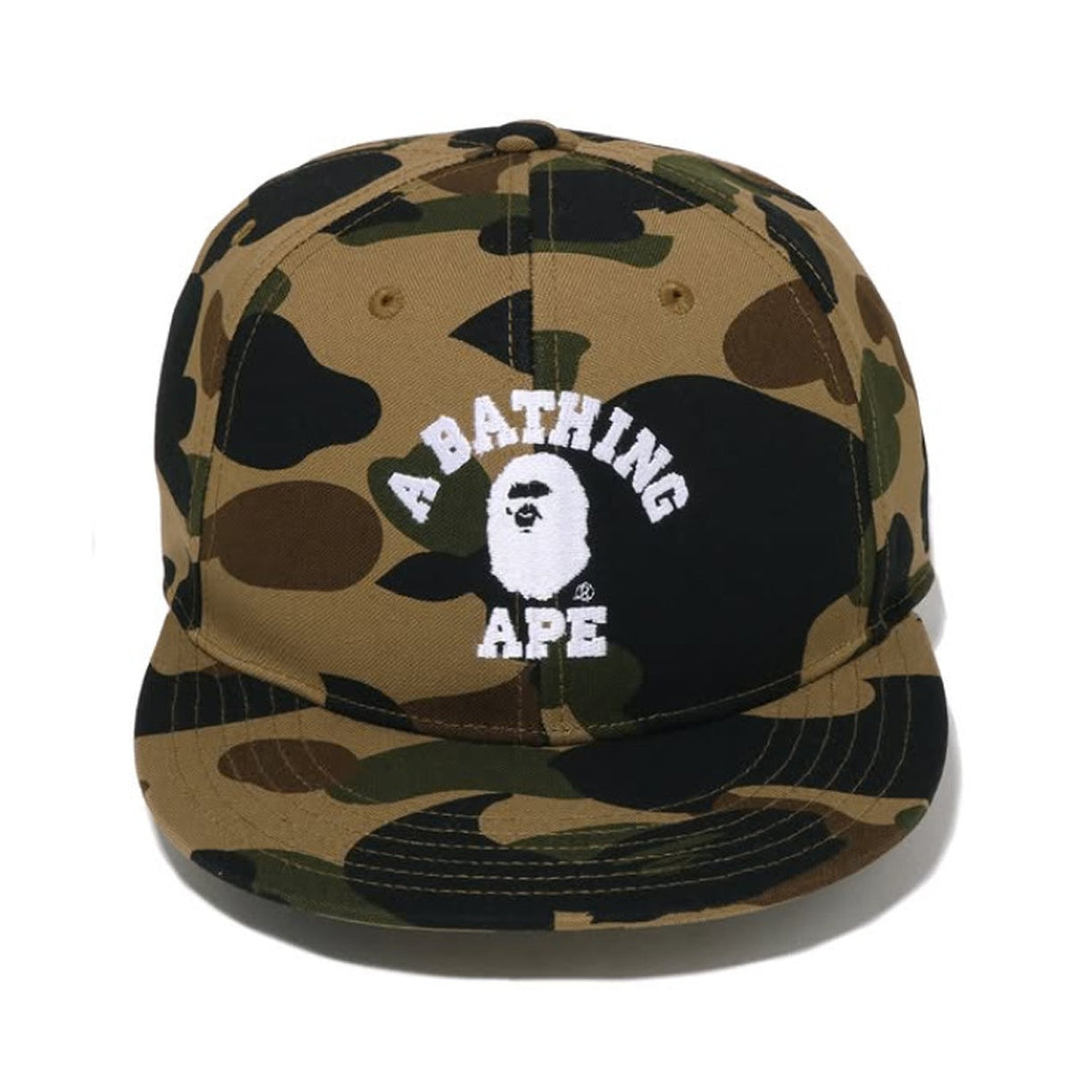 A BATHING APE BAPE 1ST CAMO COLLEGE CAP GREEN