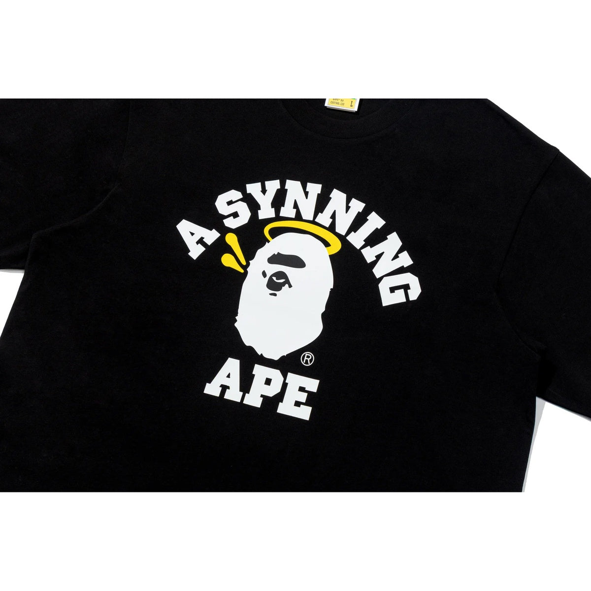 A BATHING APE BAPE SPOTIFY BY CENTRAL CEE COLLEGE RELAXED FIT TEE BLACK