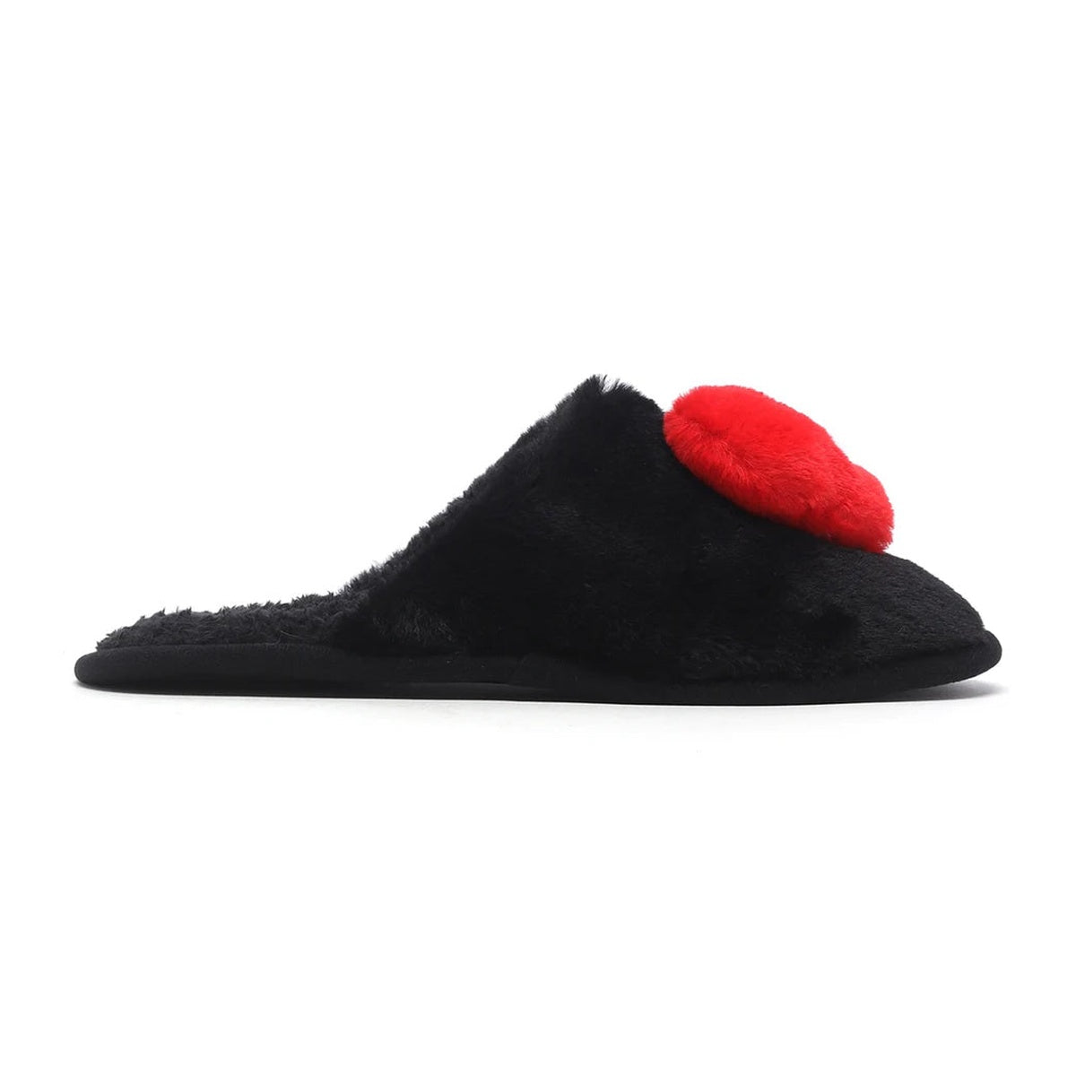 A BATHING APE BAPE APEE HEART FURRY SLIPPER BLACK