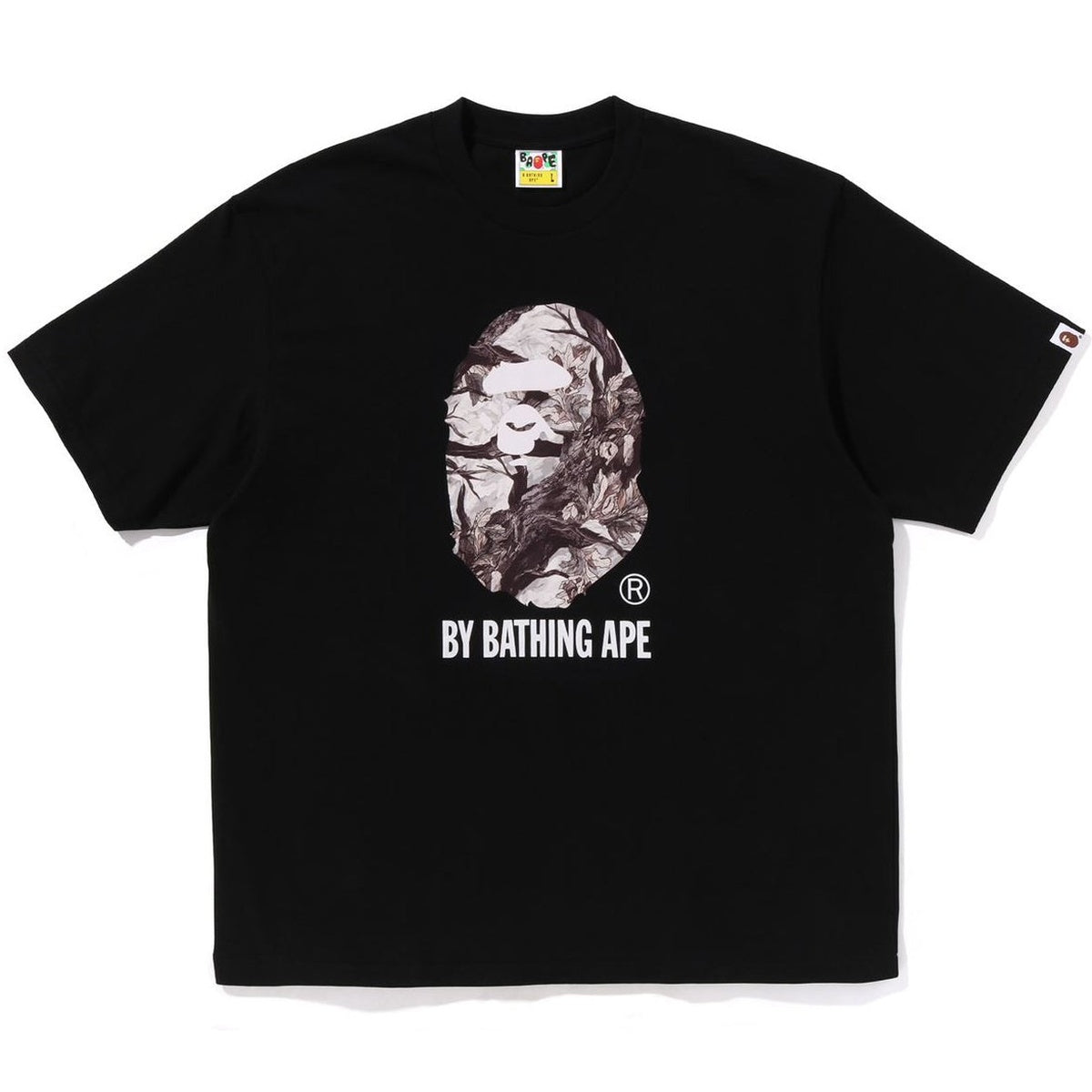 A BATHING APE BAPE TREE EDGE CAMO BY BATHING APE RELAXED FIT TEE BLACK