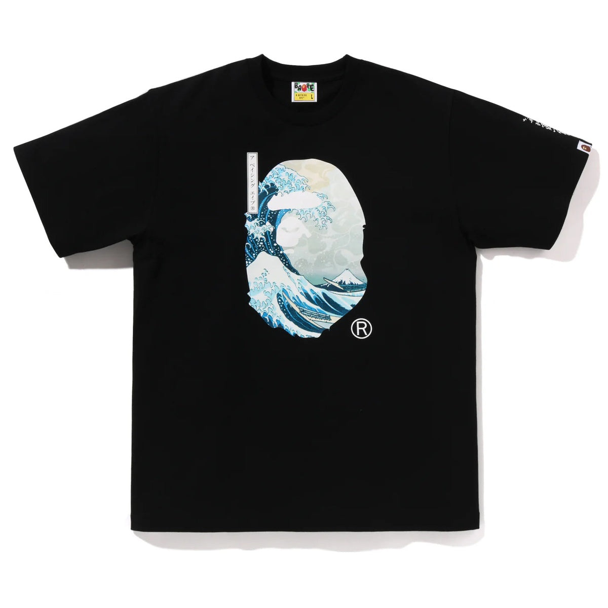 A BATHING APE BAPE UKIYO-E APE HEAD TEE #1 BLACK