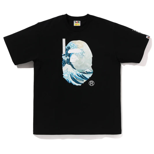 A BATHING APE BAPE UKIYO-E APE HEAD TEE #1 BLACK