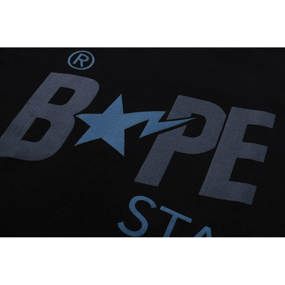 A BATHING APE Ladies' DENIM BAPE STA LOGO TEE BLACK