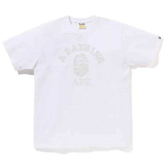 A BATHING APE BAPE UMEDA SOLID CAMO COLLEGE TEE WHITE