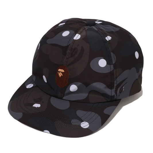 A BATHING APE BAPE ABC DOT CAMO ONE POINT PANEL CAP BLACK