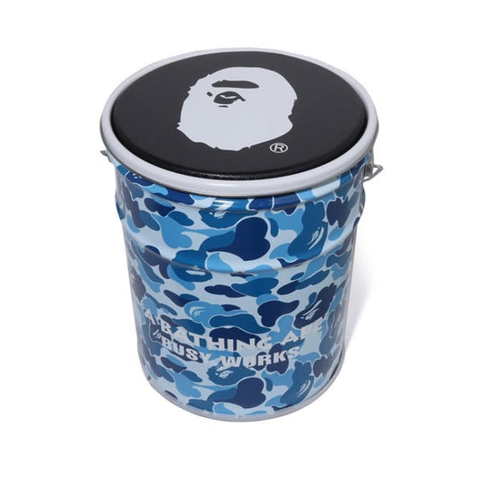 A BATHING APE BAPE ABC CAMO STEEL CAN STOOL BLUE