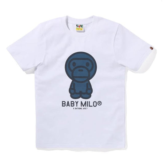 A BATHING APE BAPE Ladies' DENIM BABY MILO TEE WHITE