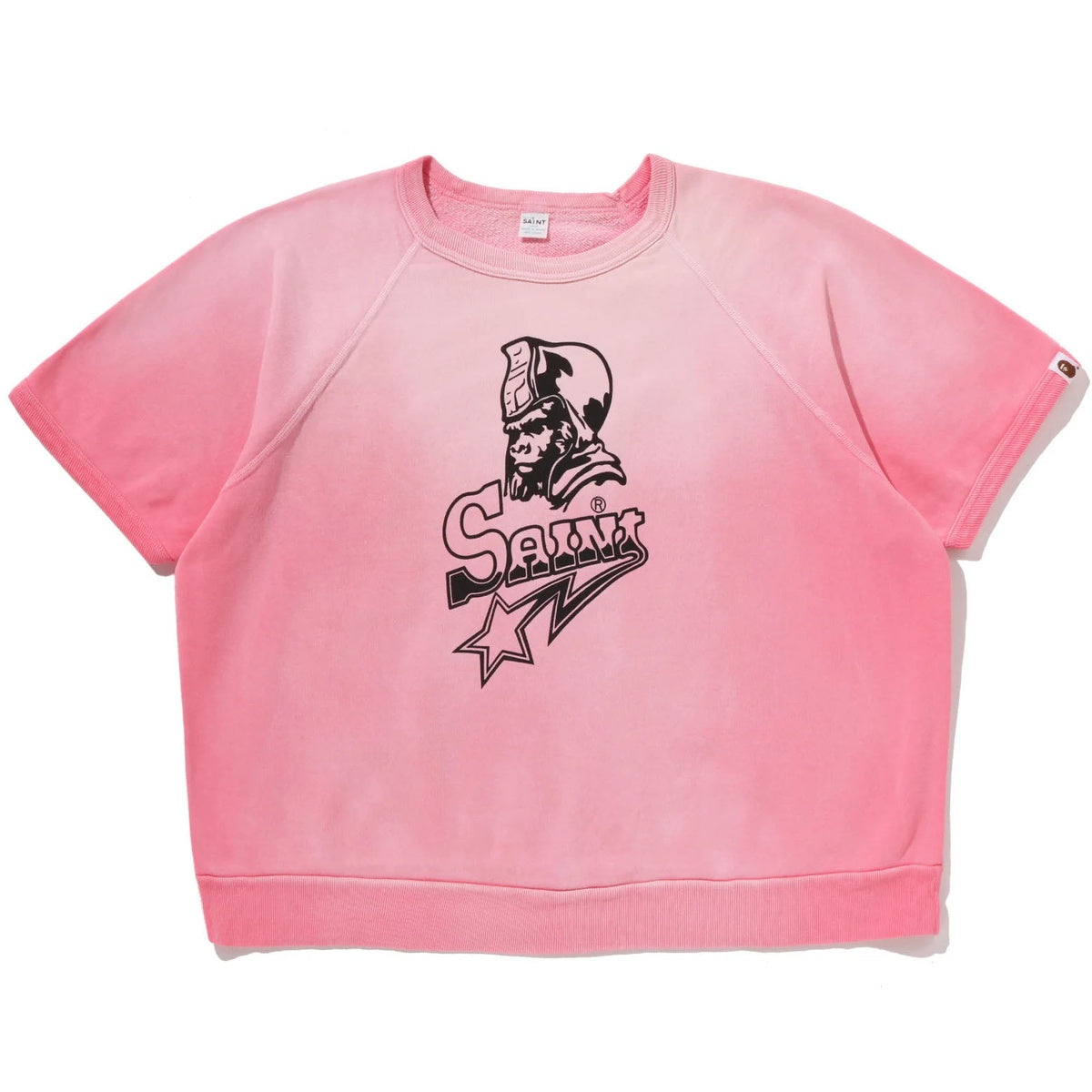 A BATHING APE BAPE SAINT MXXXXXX SAINT STA S/S CREWNECK SWEAT SHIRTS PINK