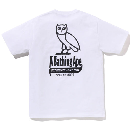 A BATHING APE BAPE OVO STA CROCODILE PRINT TEE WHITE