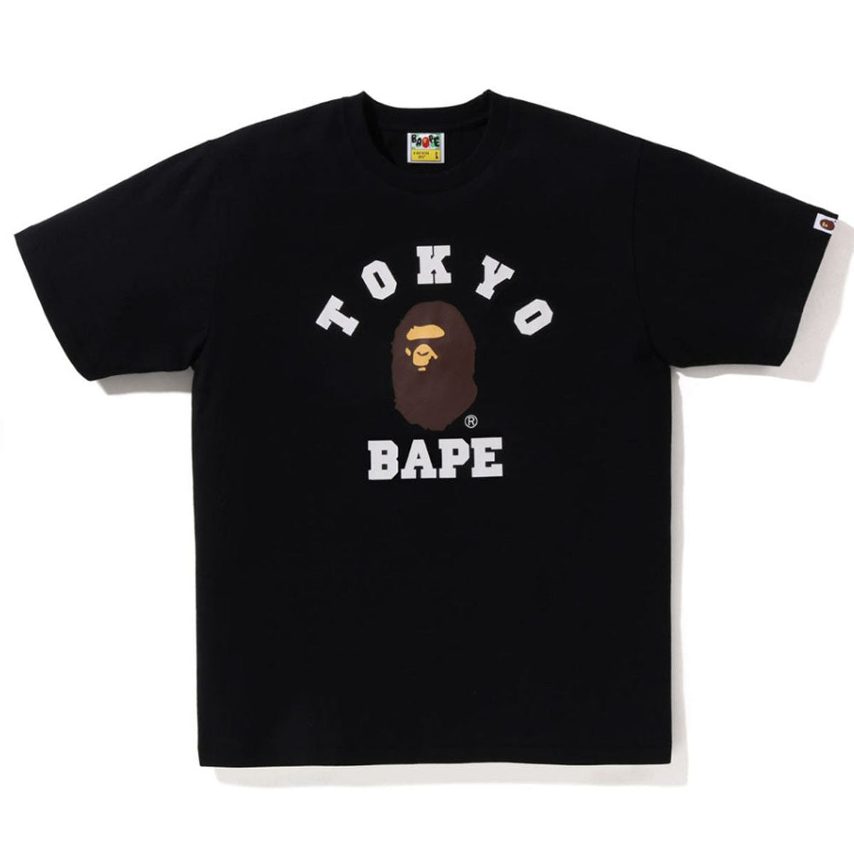A BATHING APE BAPE Men's TOKYO COLLEGE TEE BLACK