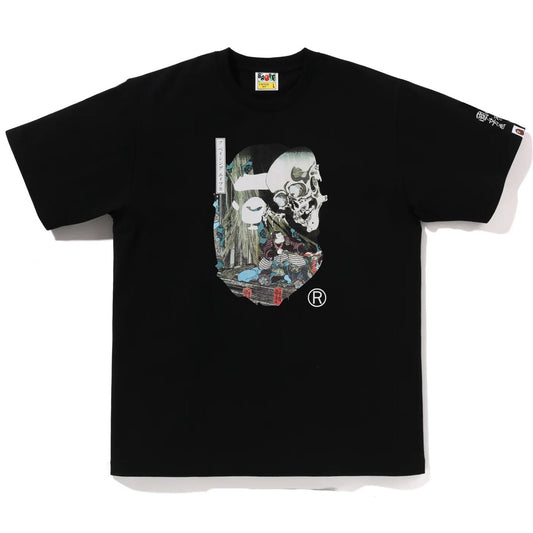 A BATHING APE BAPE UKIYO-E APE HEAD TEE #3 BLACK