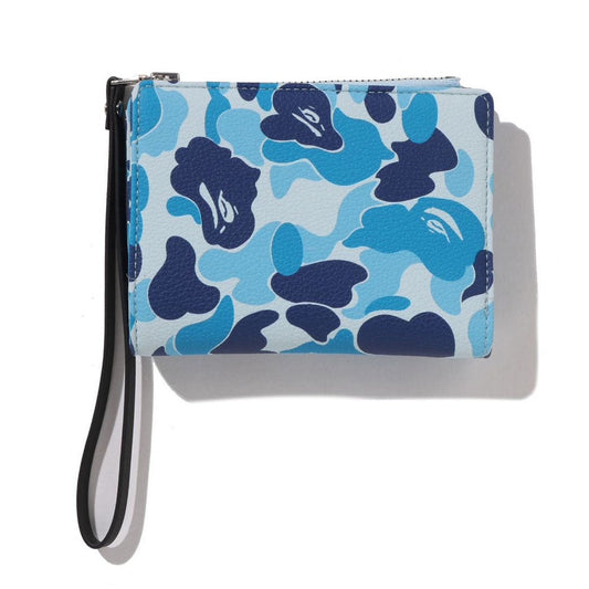A BATHING APE BAPE LADIES' ABC CAMO WALLET BLUE