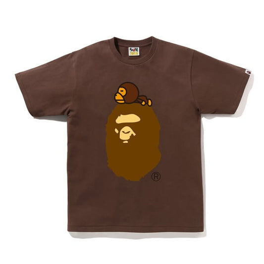 A BATHING APE BAPE MILO ON BIG APE TEE BROWN