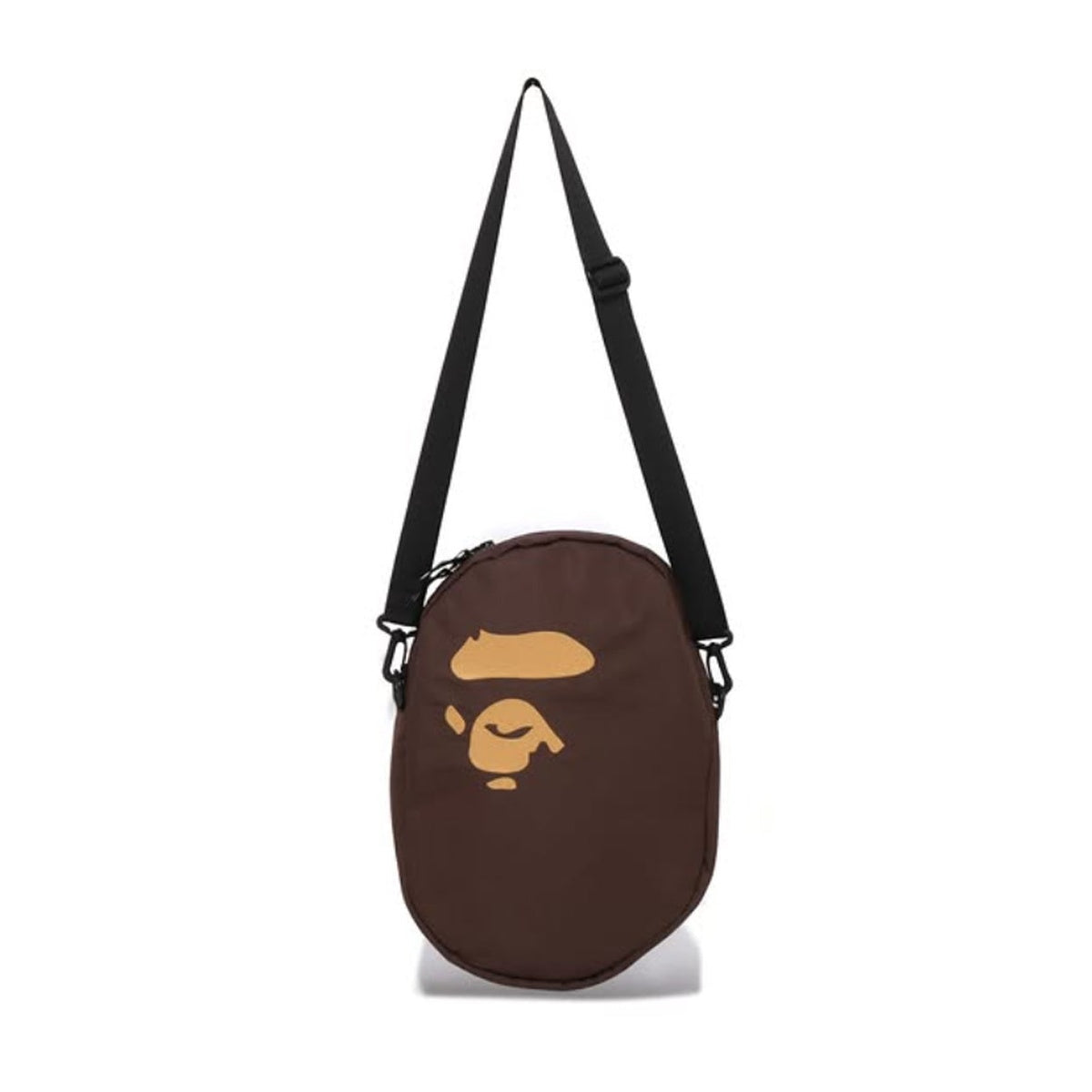 A BATHING APE BAPE BIG APE HEAD SHOULDER BAG BROWN