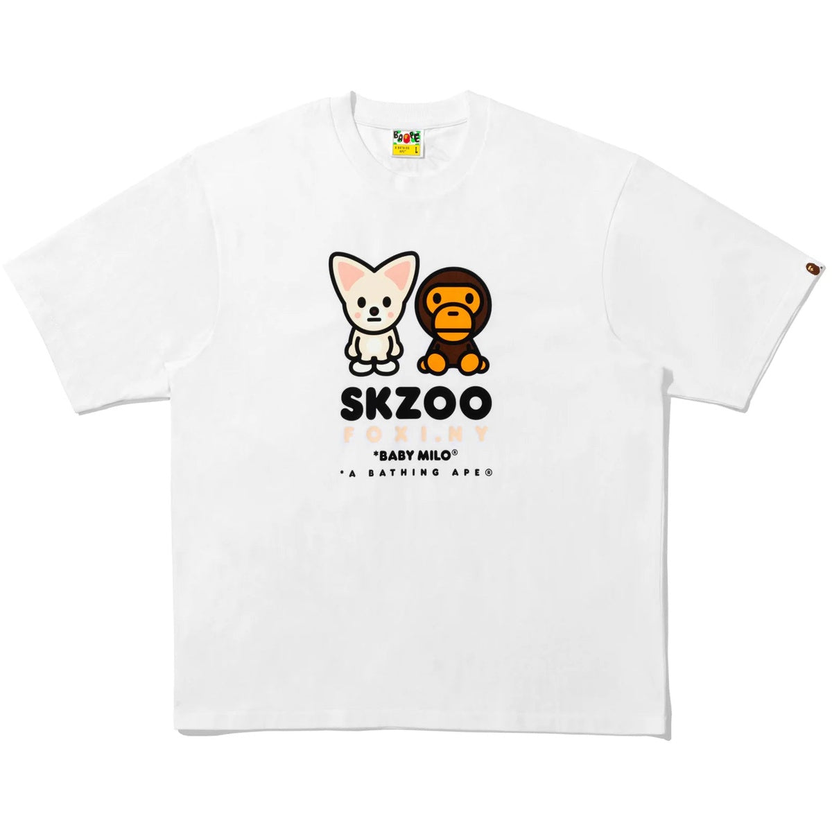 A BATHING APE BAPE STRAYKIDS FOXI.NY BABY MILO TEE WHITE