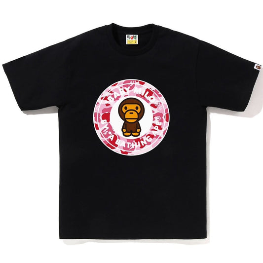 A BATHING APE BAPE ABC CAMO MILO BUSY WORKS TEE BLACK PINK