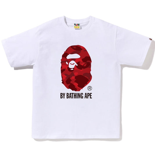 A BATHING APE BAPE COLOR CAMO BY BATHING APE TEE WHITE RED