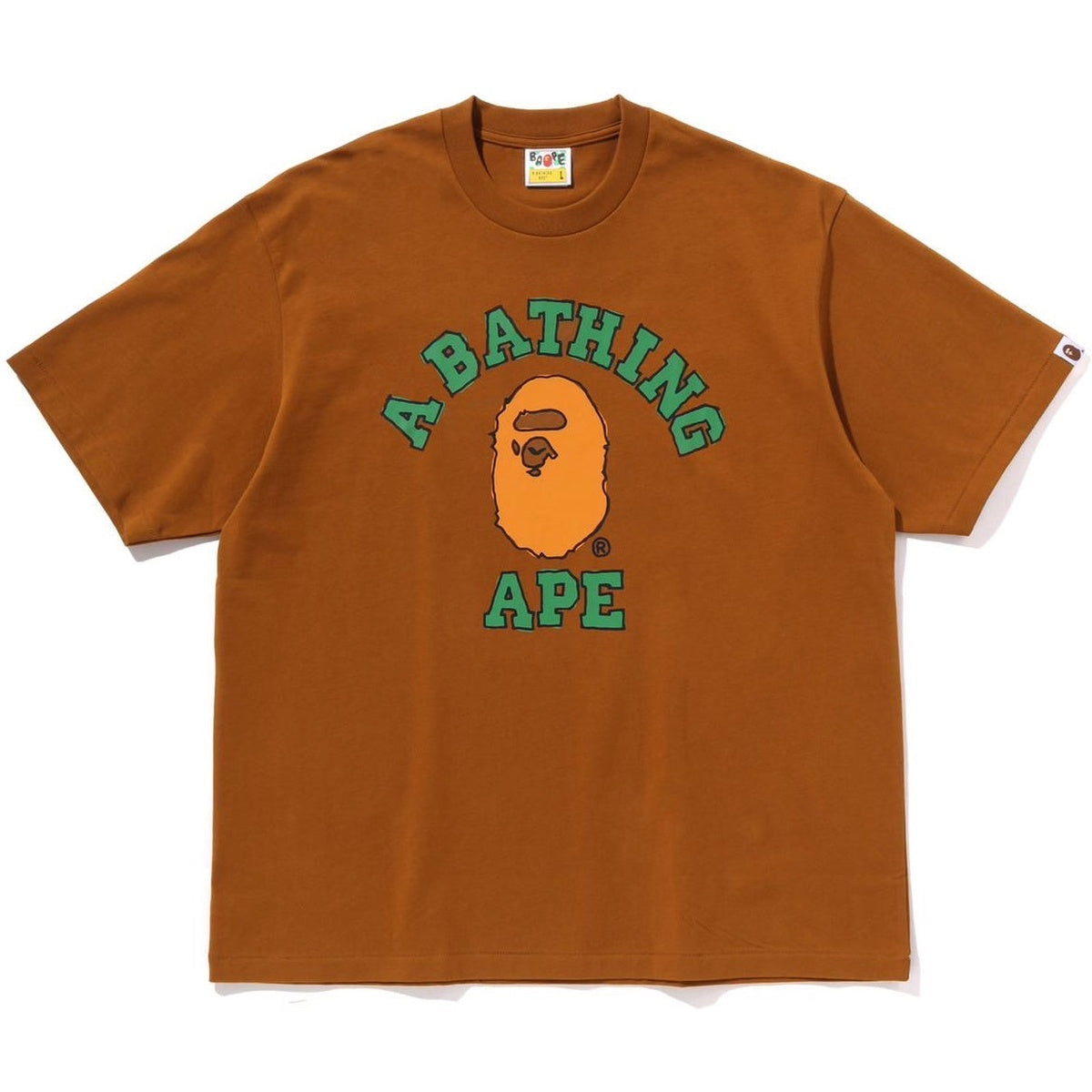 A BATHING APE BAPE HAND DRAWN COLLEGE RELAXED TEE BEIGE
