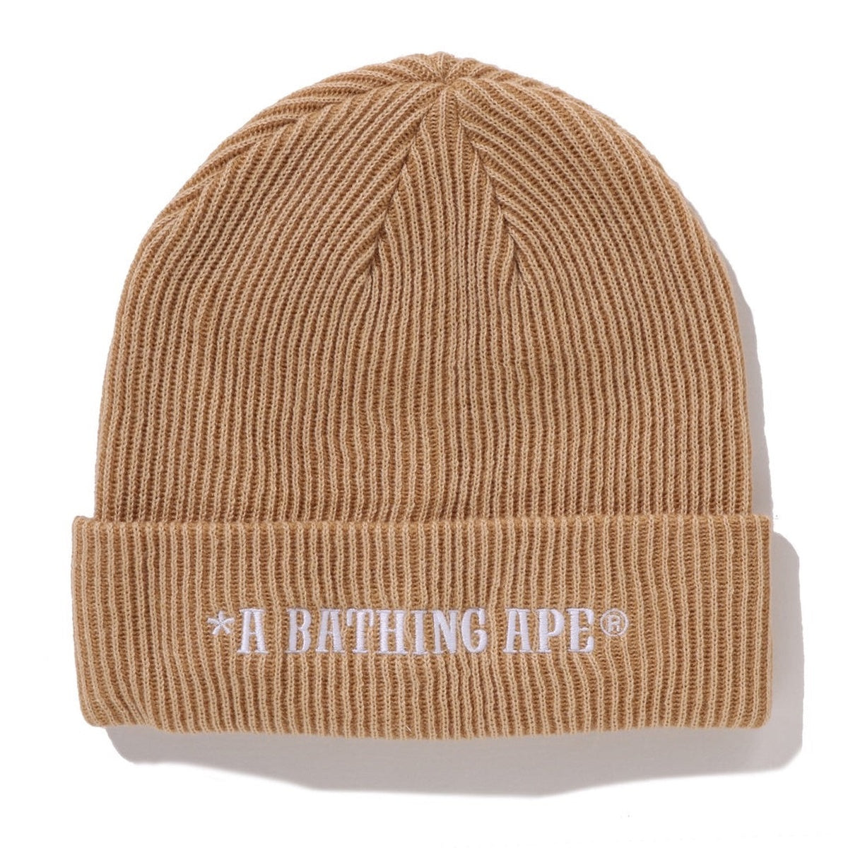 A BATHING APE BAPE A BATHING APE BAPE KNIT CAP BEIGE